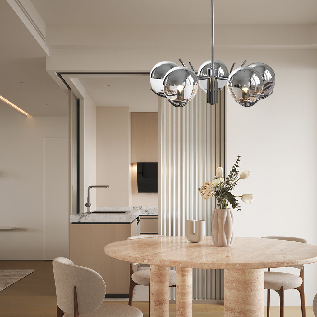4/5-light Glass Globe Ball Electroplating | Ceiling Light | warm white | glass/iron | 110V | Modern Ceiling Lighting