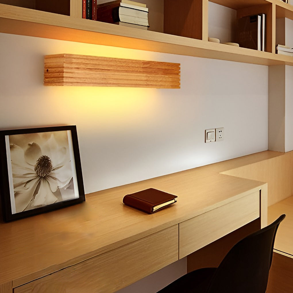 NordicLux Rectangular Waterproof Wall Lamp | Wall Lamp | Led | Warm White | wood | Elegant Wall Illumination