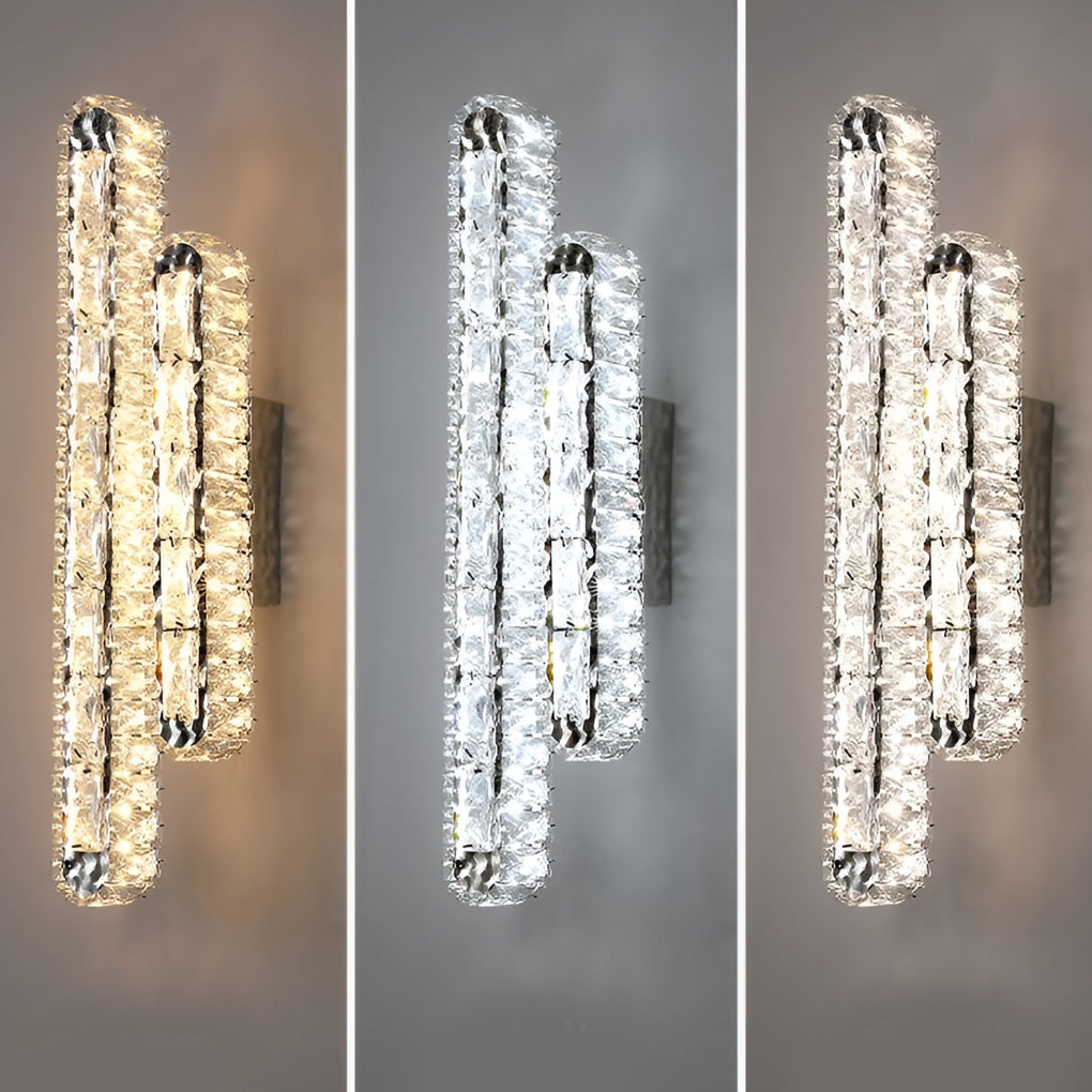 CrystalLux Double Crystal Wall Lamp | Wall Lamp | Led | metal | 220V - 240V | Elegant Wall Illumination