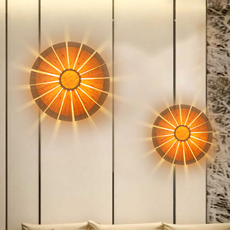 SunCircle Modern Wooden Circular Wall | Wall Lamp | wood | 110V - 120V - 20V - 220V - 240V | Elegant Wall Illumination