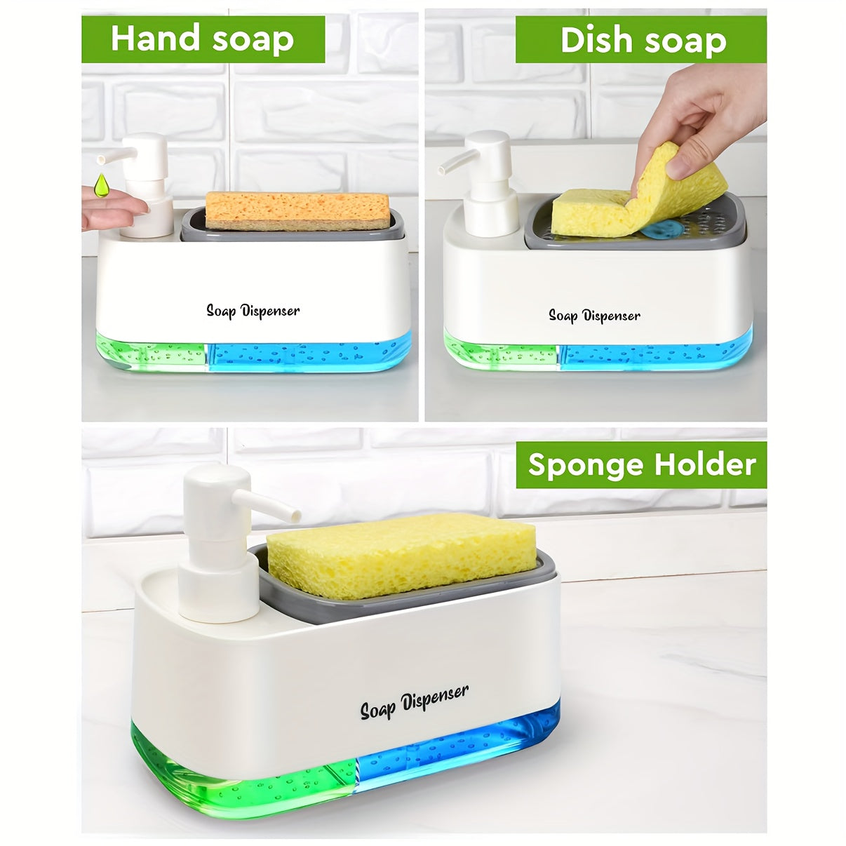 LatherLink 2-in-1 dispenser for liquid soap | Dispenser | Plastic | Functional Home Appliance