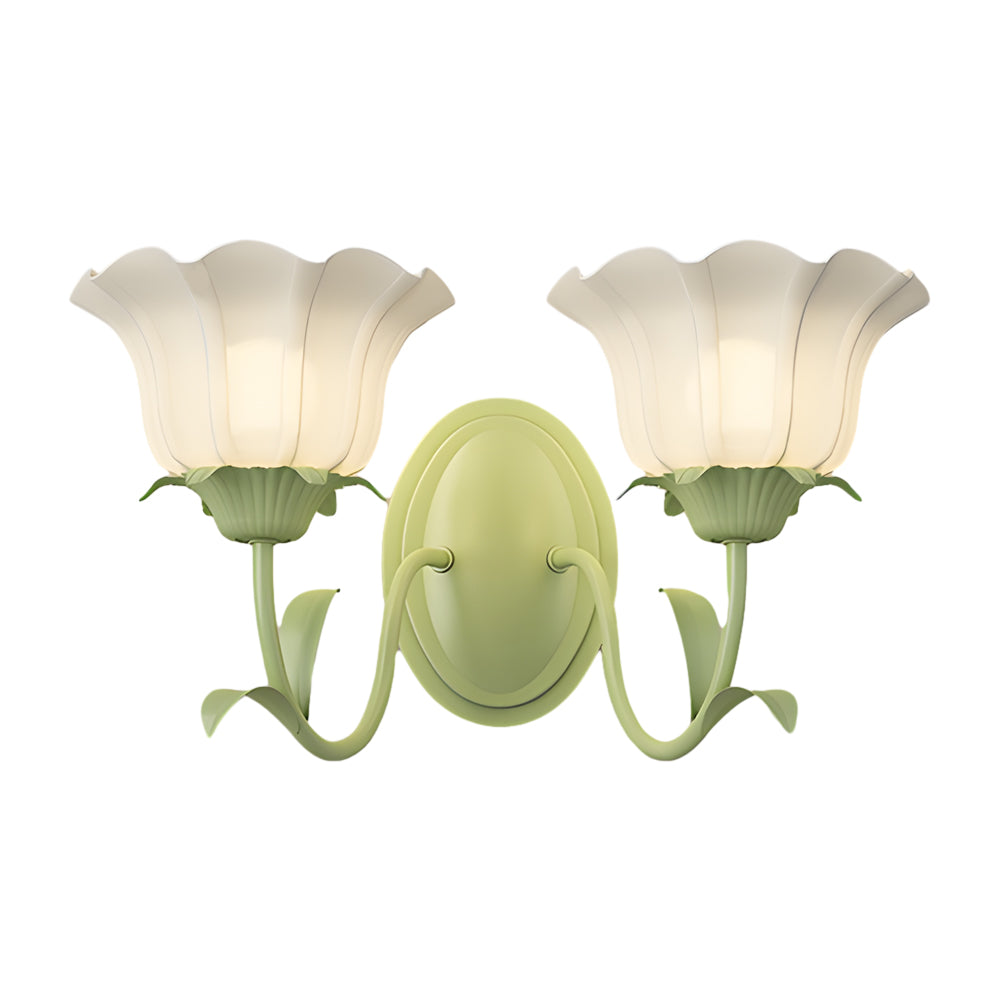 Light Floral Glass Three-Step Dimmable | Wall Lamp | glass/iron | 6W | 110V - 240V | Elegant Wall Illumination