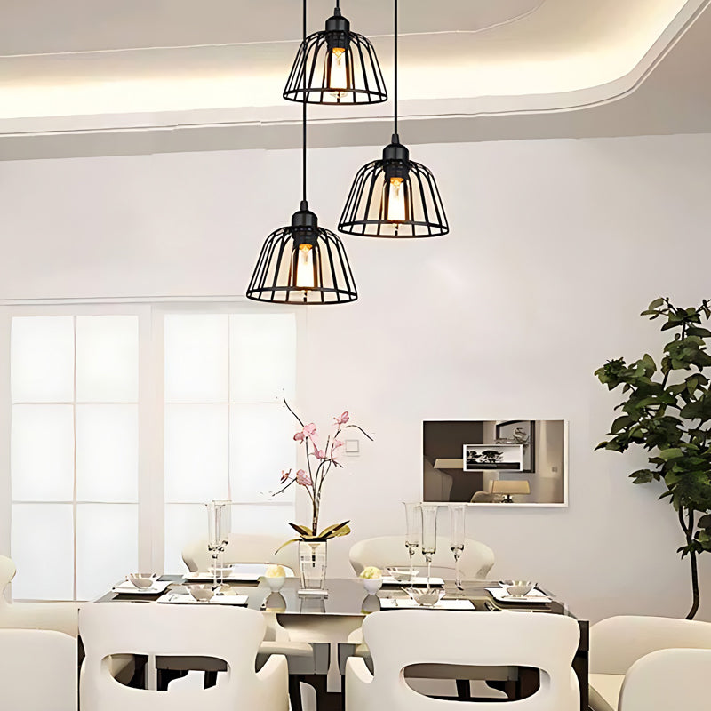 Light Black Small Iron Cage | Ceiling Light | LED | warm white | iron | 110V | Modern Ceiling Lighting
