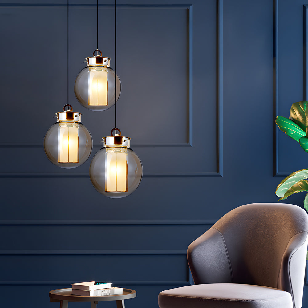 Amber Glass Hanging Lamp | Lighting | Warm White | glass | 110V | Premium Lighting Solution