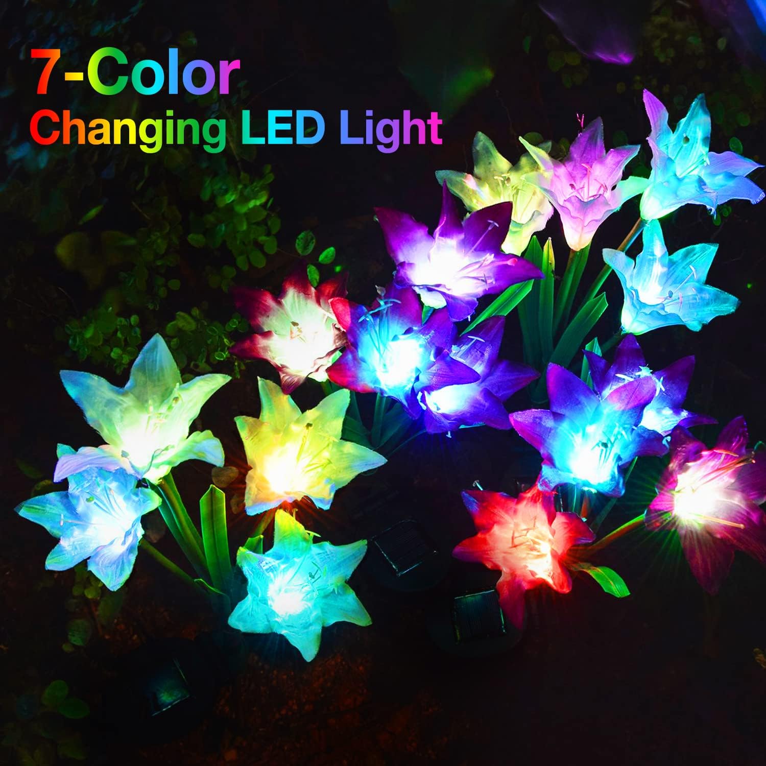 Solar Lily Garden Stick Lights | Lighting | warm white | steel | Premium Lighting Solution