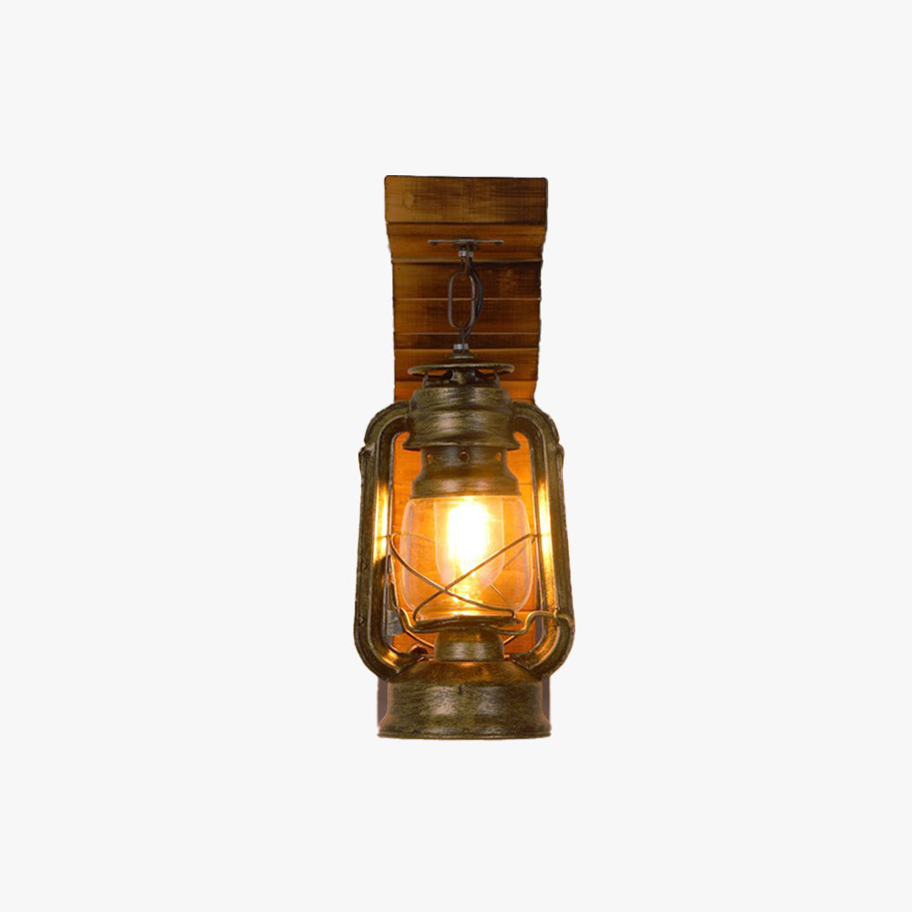 Austin Vintage Wall Lamp Laterne, | Wall Lamp | Led | metal/wood | 110V - 240V | Elegant Wall Illumination