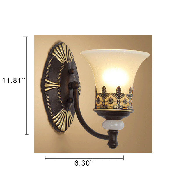 VintageGlow Classic wall lamp | Wall Lamp | glass/metal | 40W | Elegant Wall Illumination