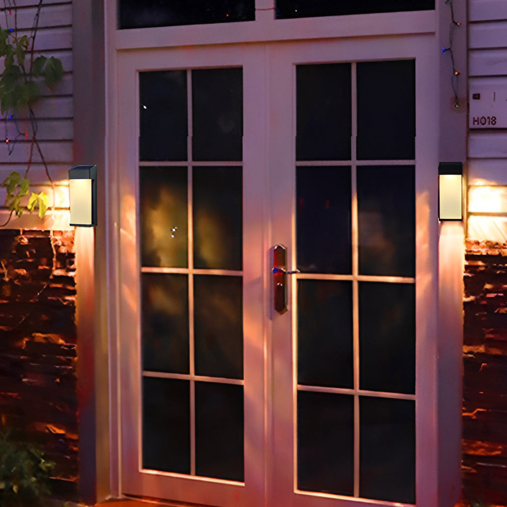 Rectangular Solar Waterproof Wall Lamps | Wall Lamp | Led | Warm White | aluminum/glass/plastic | 2V | Elegant Wall Illumination