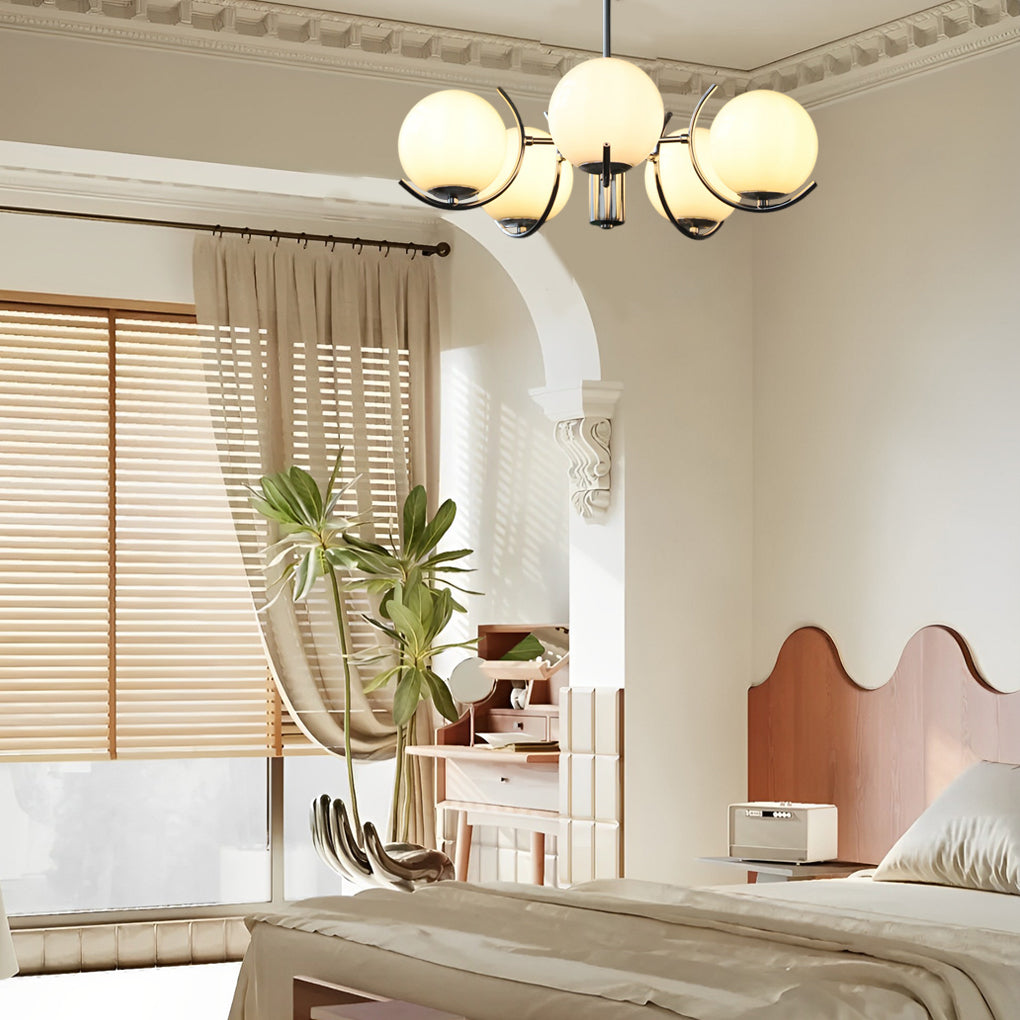 4/5-light Glass Globe Ball Electroplating | Ceiling Light | warm white | glass/iron | 110V | Modern Ceiling Lighting