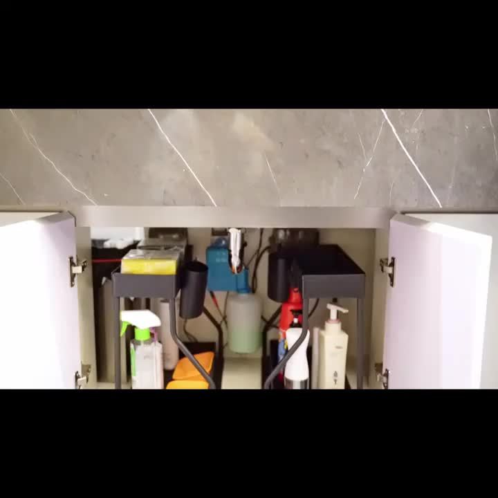 StorEdge | 2-tier Onder Gootsteen Organisator met Schuiflade - Multifunctioneel Opbergrek voor Keuken & Badkamer