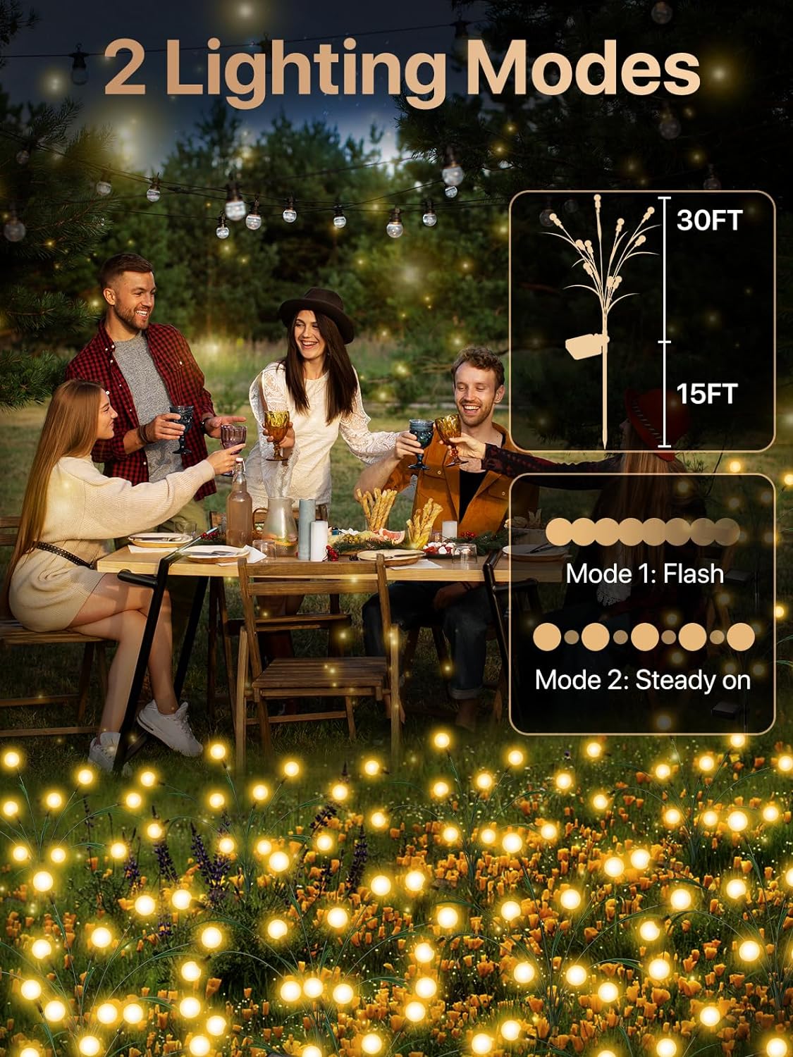 Solar Garden Lights 2024 Improved | Lighting | LED | warm white | iron | Premium Lighting Solution