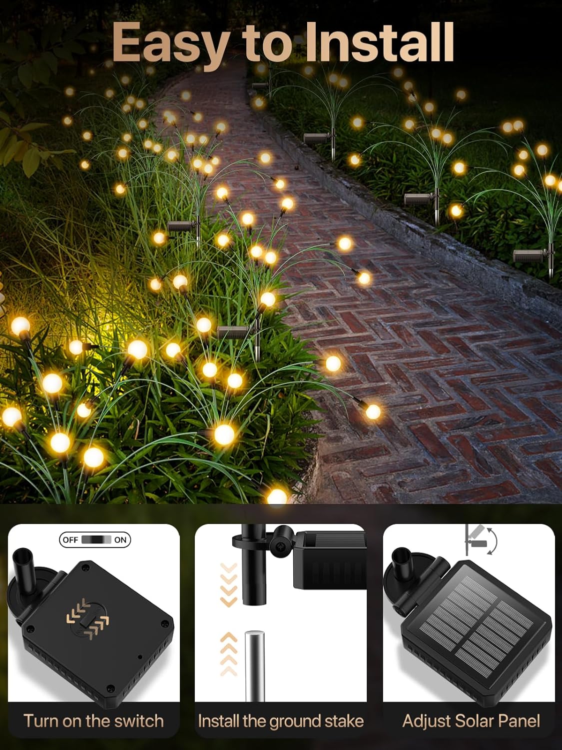 Solar Garden Lights 2024 Improved | Lighting | LED | warm white | iron | Premium Lighting Solution