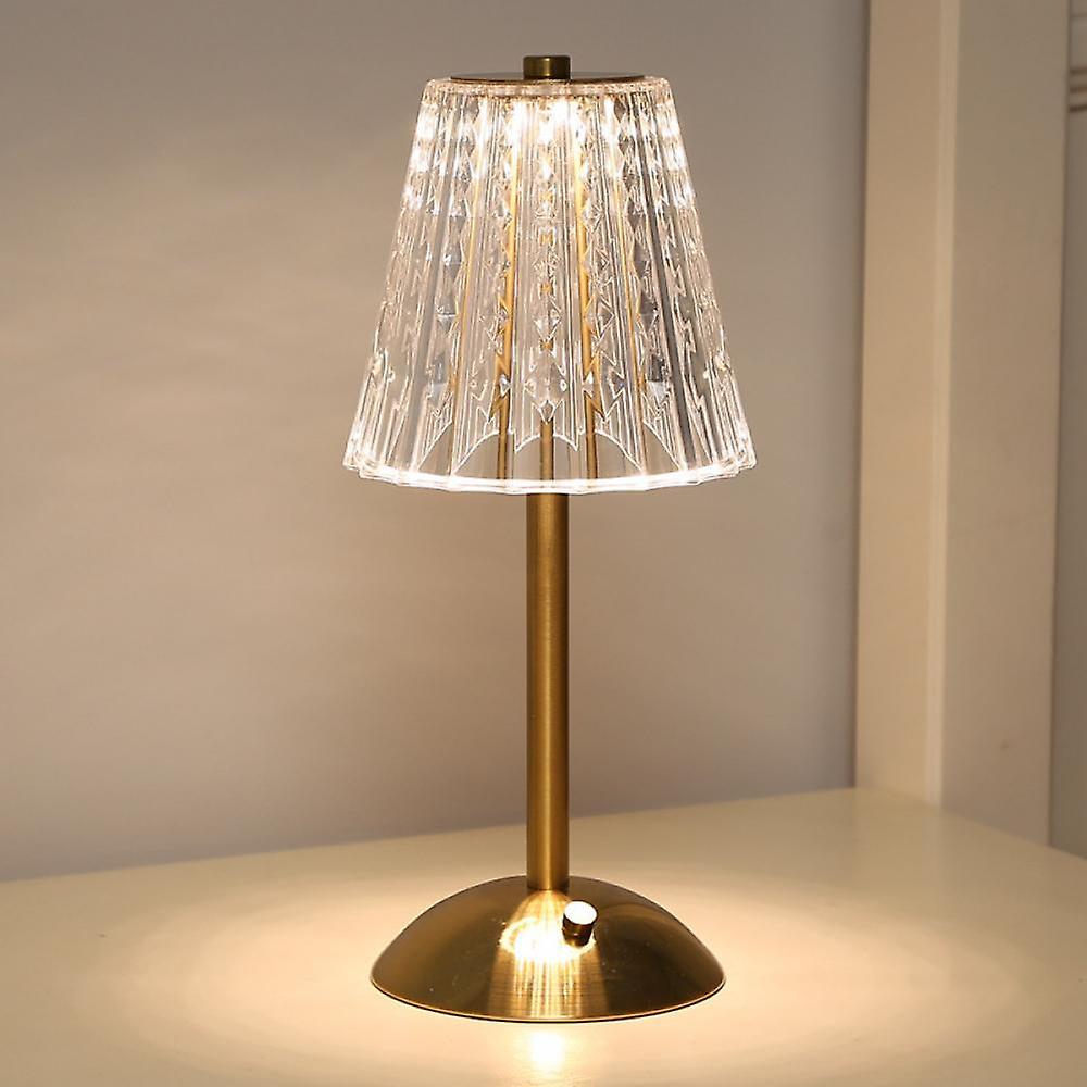 LumiCrystal Gold Crystal Table Lamp | Table Lamp | LED | Aluminum/acrylic/Crystal | 15W | Sleek Table Accent