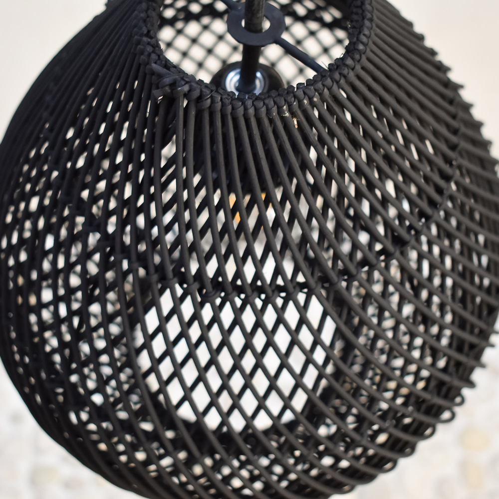 Boho Rattan Handwoven Black Hanging | Lighting | 40W | 110V-120V | Premium Lighting Solution