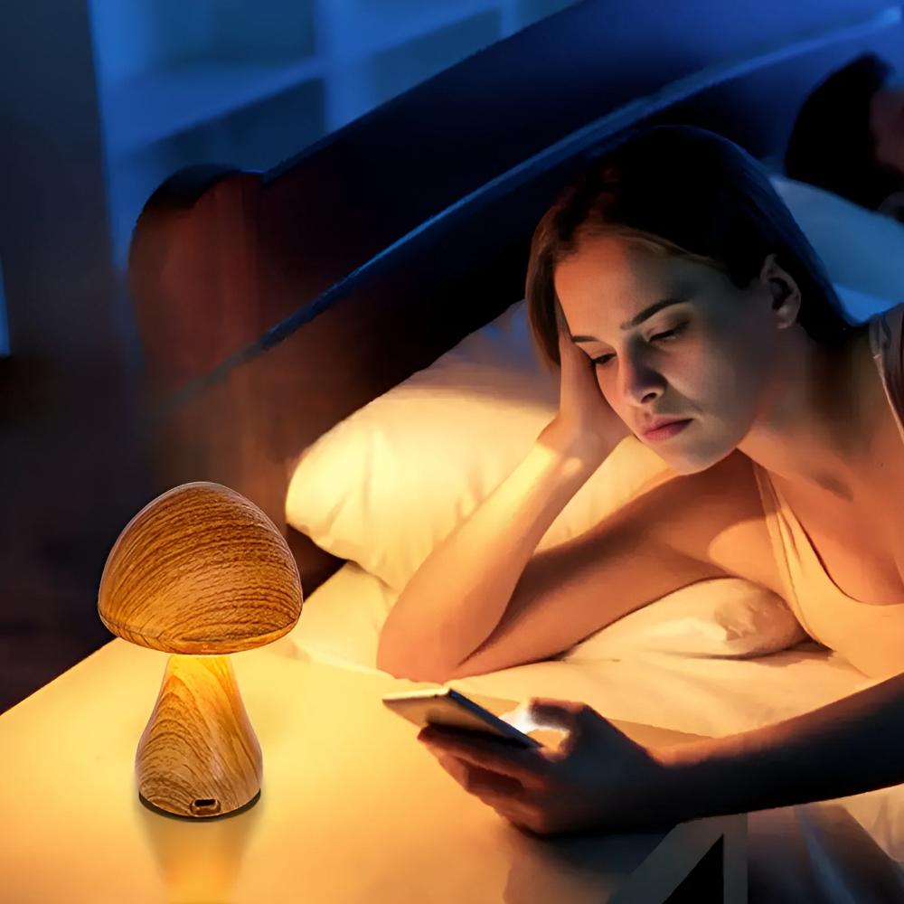 Shadrood Wooden Mushroom Lamp, Minimalist | Lighting | LED | plastic/Wood | 5W | Premium Lighting Solution