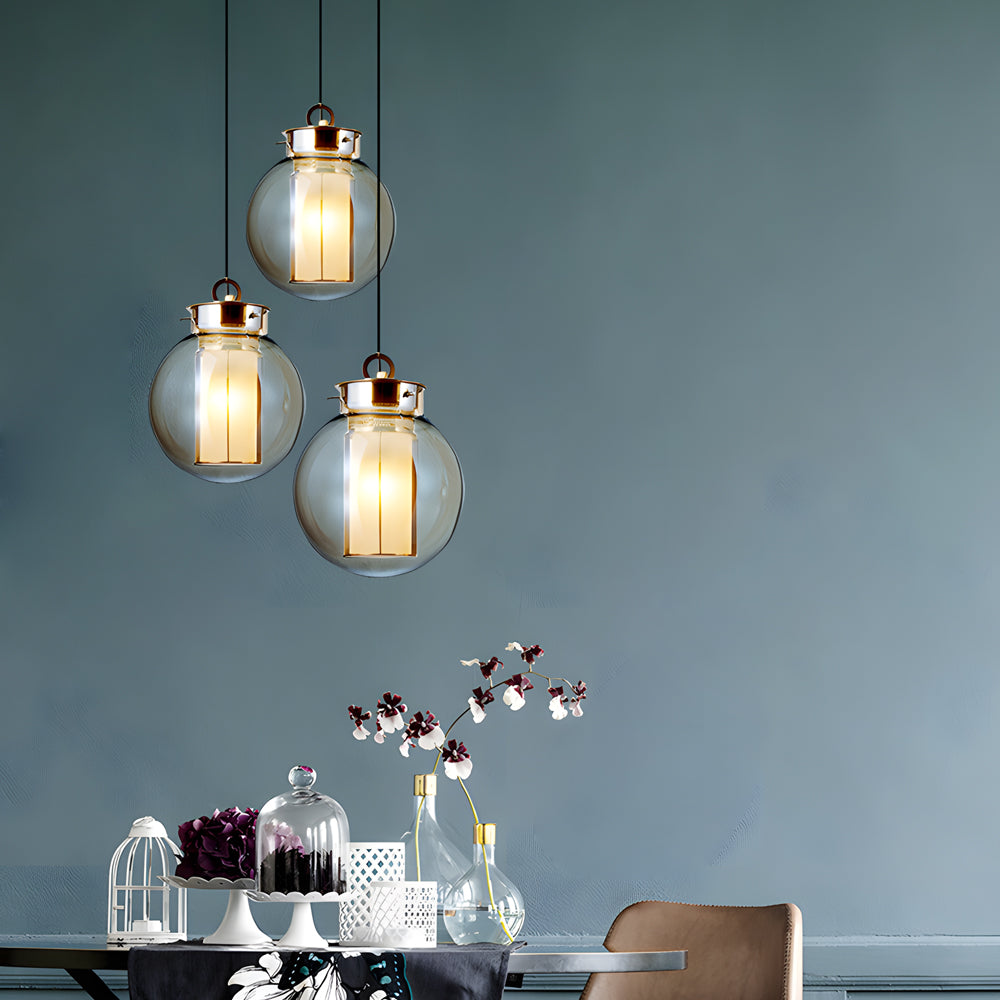 Amber Glass Hanging Lamp | Lighting | Warm White | glass | 110V | Premium Lighting Solution