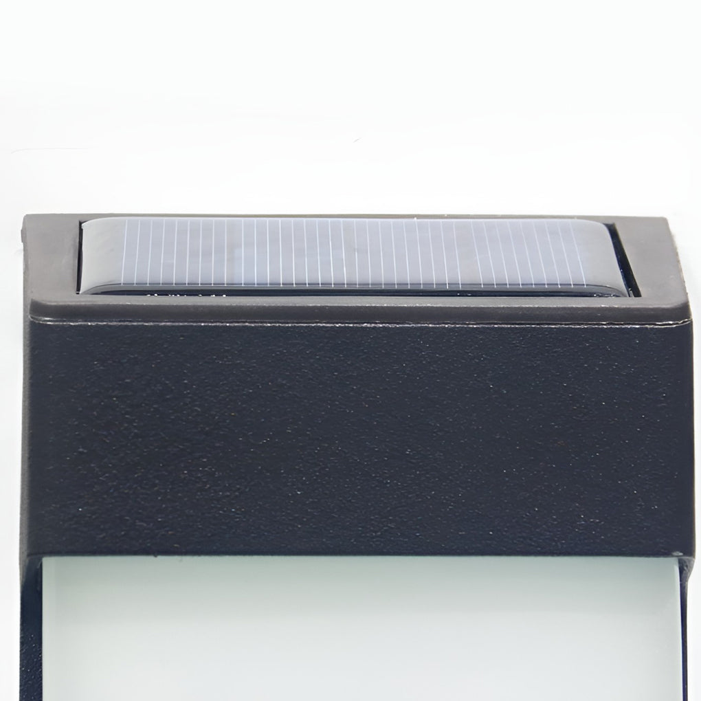 Rectangular Solar Waterproof Wall Lamps | Wall Lamp | Led | Warm White | aluminum/glass/plastic | 2V | Elegant Wall Illumination