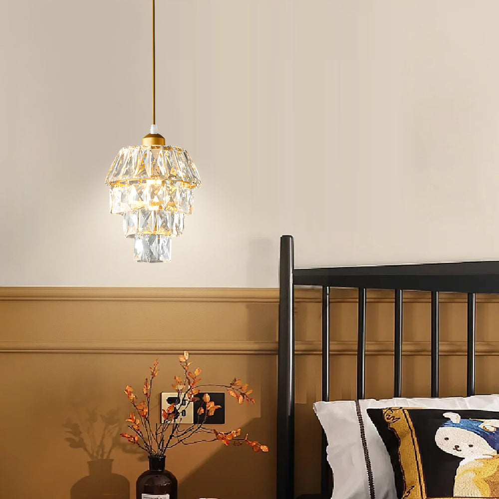 Crystal Hanging Lamp Gold/Black 1-Light | Ceiling Light | 110V | Modern Ceiling Lighting