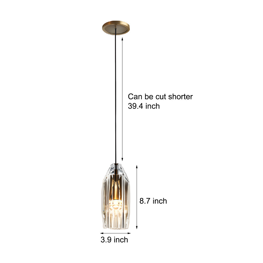 Geometric Hanging Lamp Crystal | Lighting | LED | brass | 12W | 110V | Premium Lighting Solution