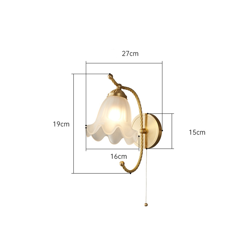French Living Room Retro Glass | Wall Lamp | glass/iron | 110V - 120V | Elegant Wall Illumination