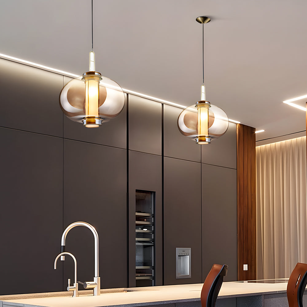 Amber Glass Hanging Lamp | Lighting | Warm White | glass | 110V | Premium Lighting Solution