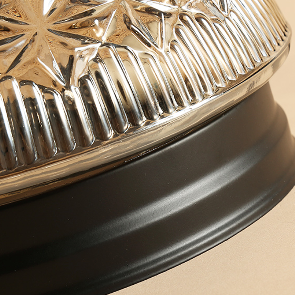 Clear Ribbed Glass Ceiling Lamp | Lighting | glass | 110V-120V | Premium Lighting Solution