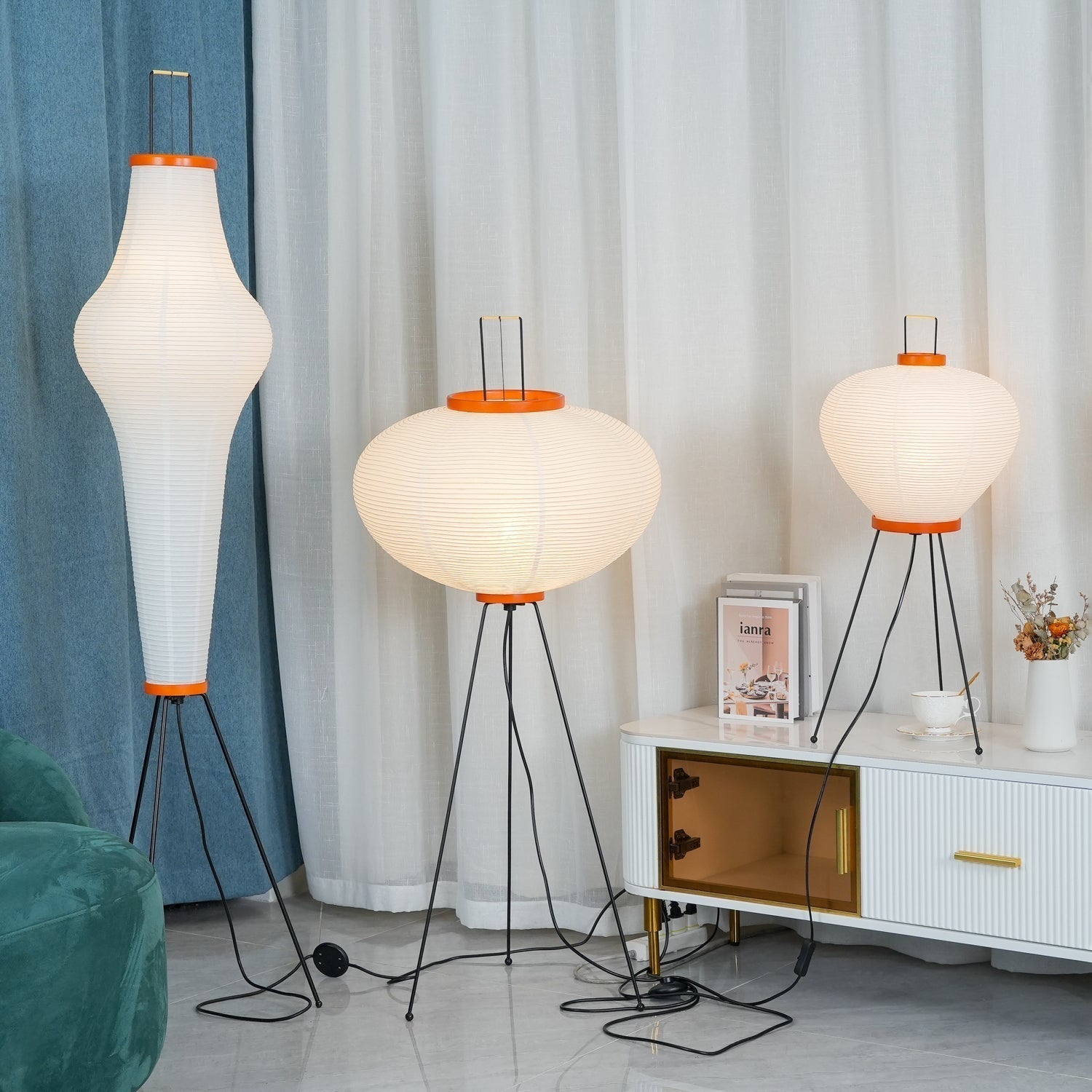 Rice paper floor lamp | Floor Lamp | LED | metal | 240v | Stylish Floor Lighting