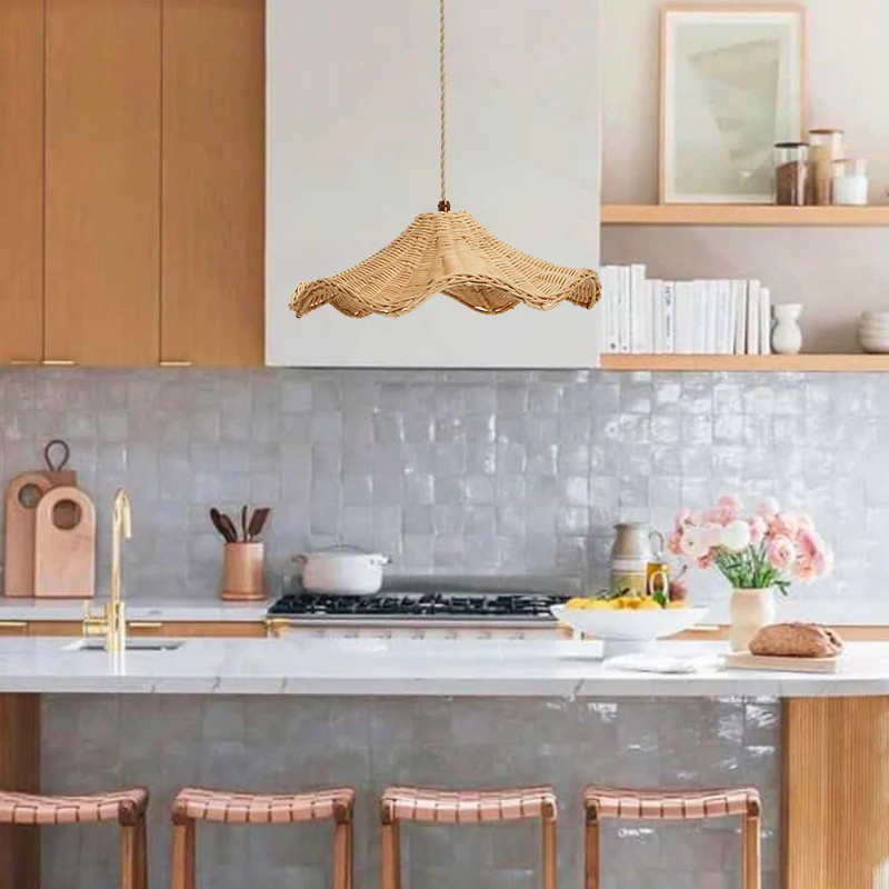 Boho Wicker Rattan Farmouse Pendant | Lighting | LED | 40W | 110V-120V | Premium Lighting Solution