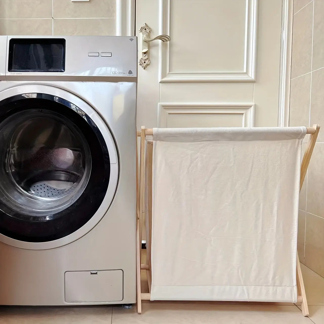 TidyLoom Opvouwbare wasmand van hout linnen | Furniture | wood/linen | Premium Home Furniture