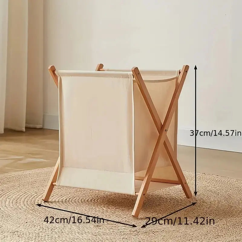 TidyLoom Opvouwbare wasmand van hout linnen | Furniture | wood/linen | Premium Home Furniture