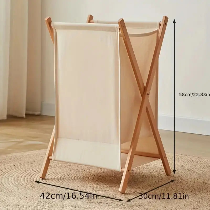 TidyLoom Opvouwbare wasmand van hout linnen | Furniture | wood/linen | Premium Home Furniture