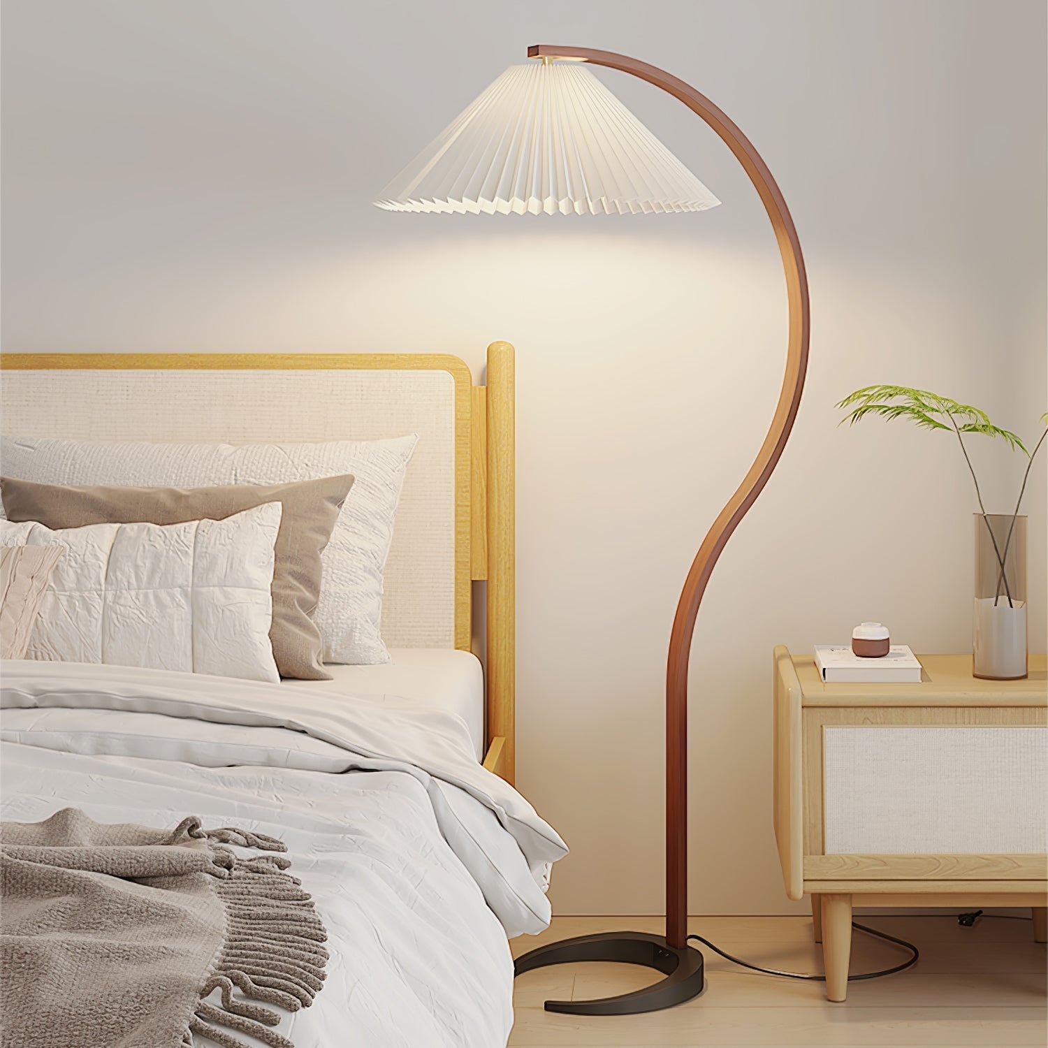 Caprani floor lamp | Floor Lamp | LED | linen/metal/wood | 240v | Stylish Floor Lighting