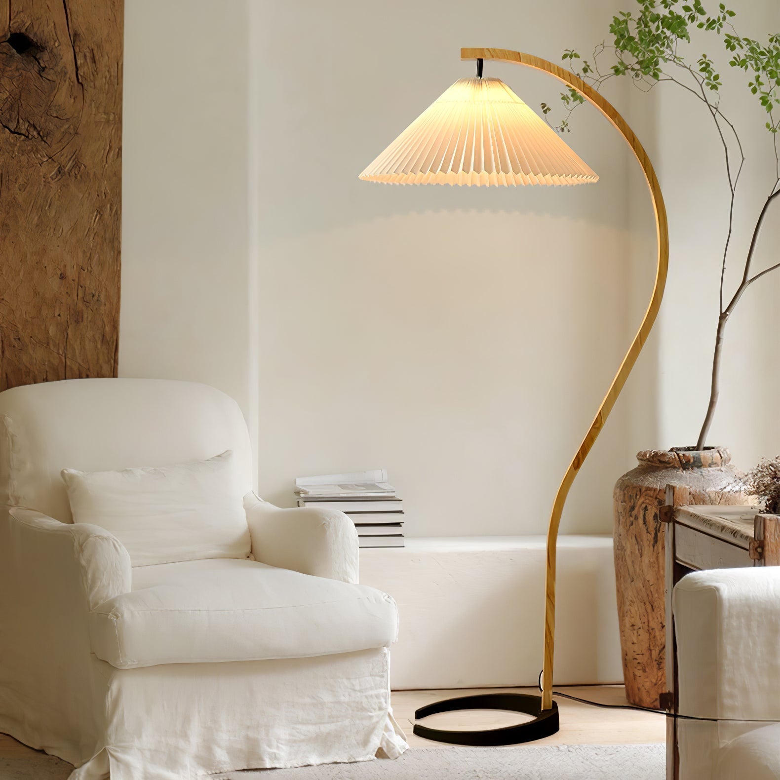 Caprani floor lamp | Floor Lamp | LED | linen/metal/wood | 240v | Stylish Floor Lighting