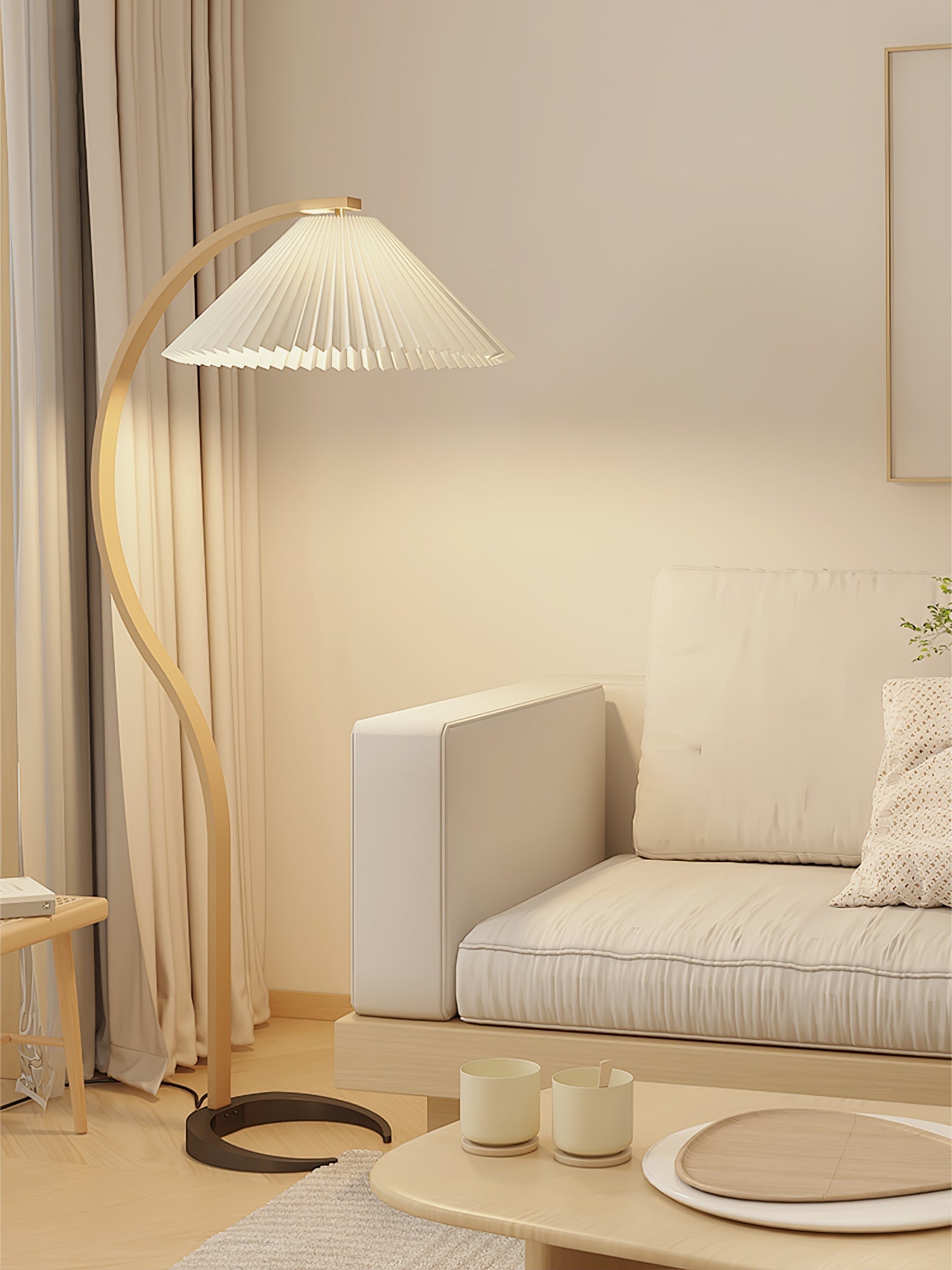 Caprani floor lamp | Floor Lamp | LED | linen/metal/wood | 240v | Stylish Floor Lighting