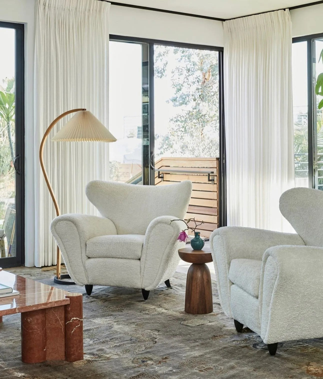 Caprani floor lamp | Floor Lamp | LED | linen/metal/wood | 240v | Stylish Floor Lighting