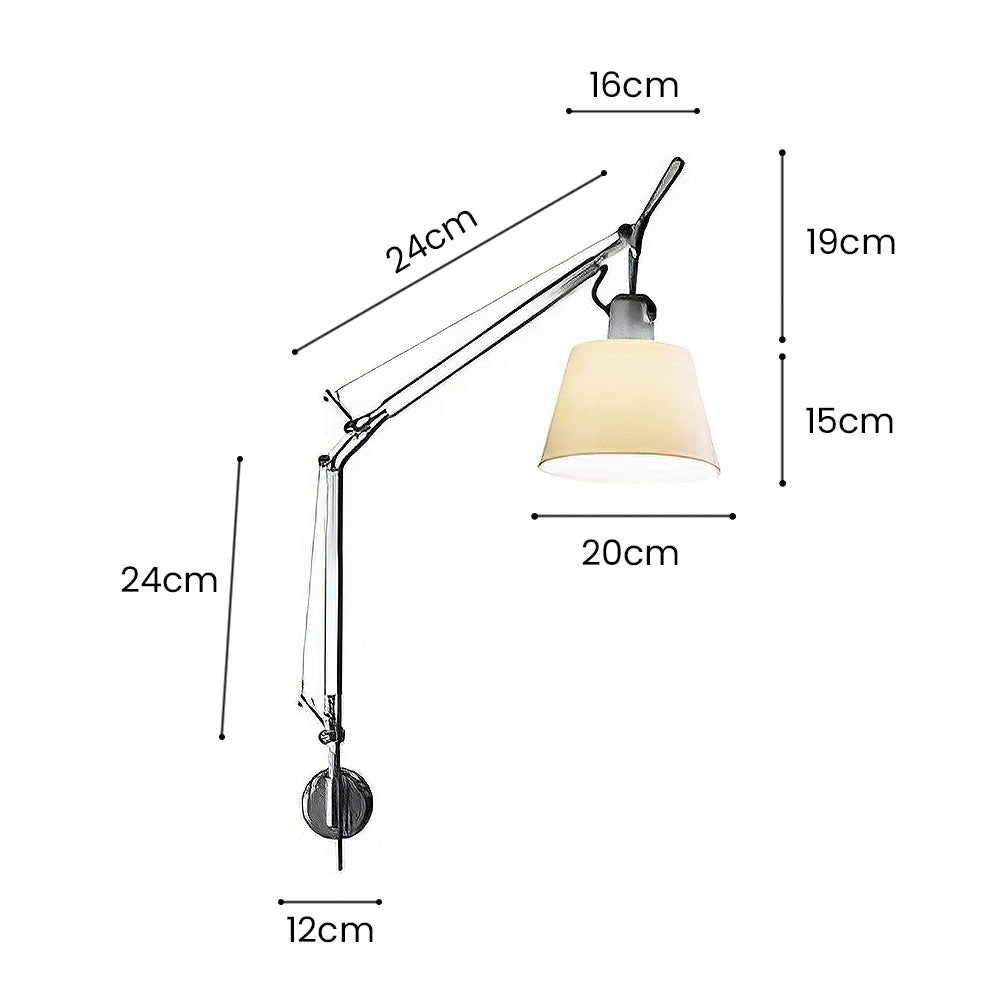 Modern Rotatable Silver Wall Lamp | Wall Lamp | Iron/Fabric | 110V-120V | Elegant Wall Illumination