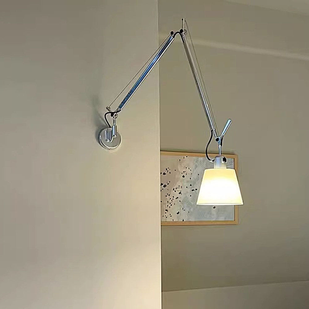 Modern Rotatable Silver Wall Lamp | Wall Lamp | Iron/Fabric | 110V-120V | Elegant Wall Illumination