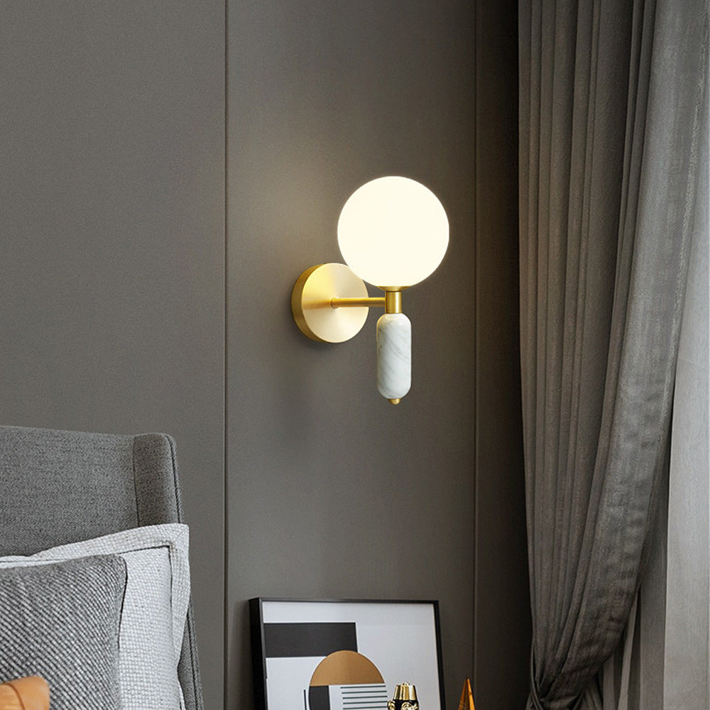 Modern Marble Bedside Lamp Wall | Wall Lamp | copper | 110V - 120V | Elegant Wall Illumination
