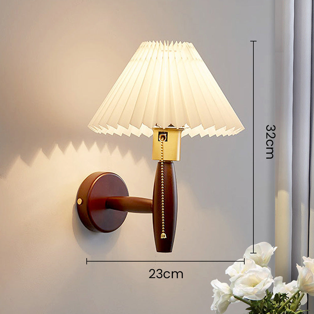 Classic Walnut Folding Shade Wall | Wall Lamp | wood | 110V - 120V | Elegant Wall Illumination