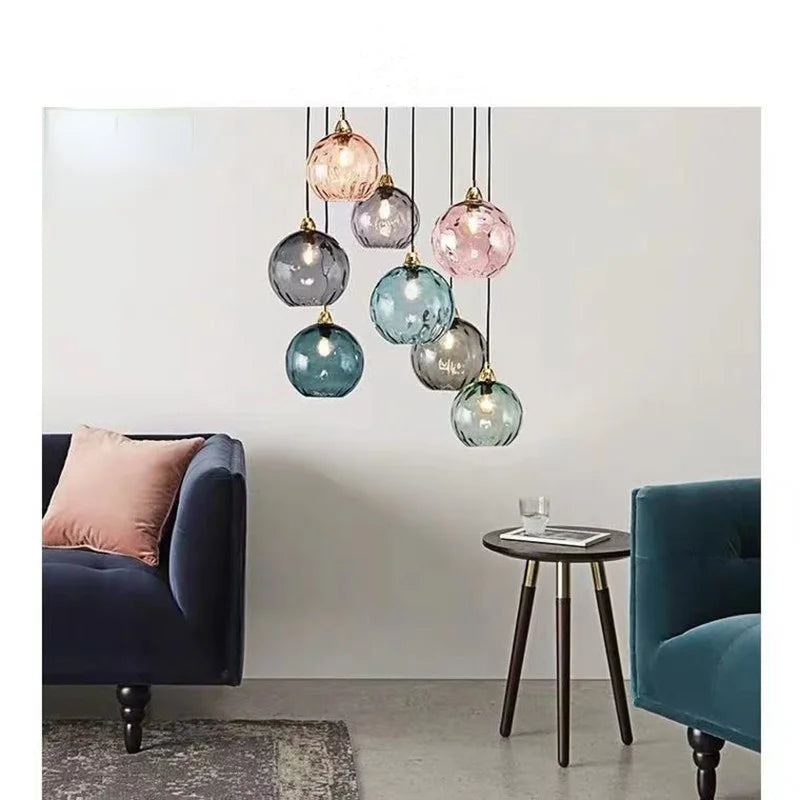 HelderBol Glass Ball Hanging Lamp | Lighting | cool white | glass/iron/metal | Premium Lighting Solution