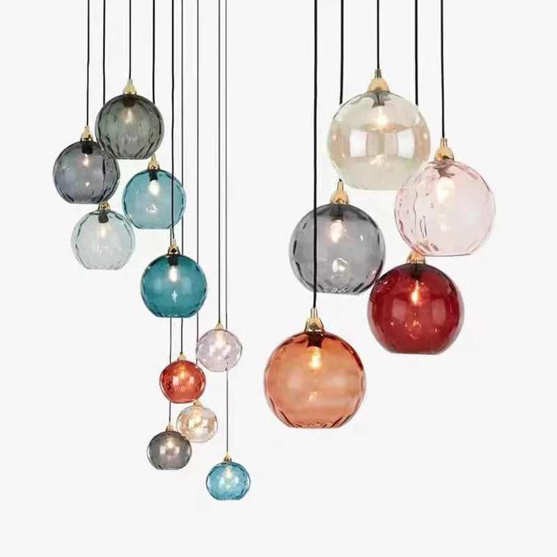 HelderBol Glass Ball Hanging Lamp | Lighting | cool white | glass/iron/metal | Premium Lighting Solution