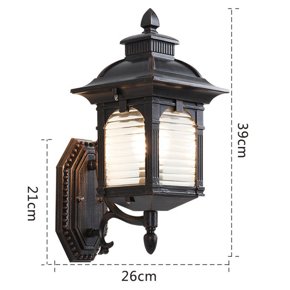European Black Balcony Outdoor Wall | Wall Lamp | glass | 110V - 120V | Elegant Wall Illumination