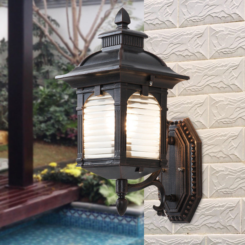 European Black Balcony Outdoor Wall | Wall Lamp | glass | 110V - 120V | Elegant Wall Illumination