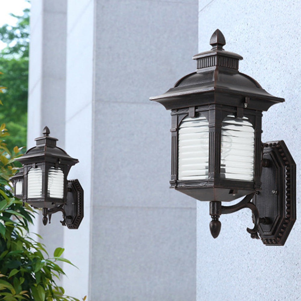 European Black Balcony Outdoor Wall | Wall Lamp | glass | 110V - 120V | Elegant Wall Illumination