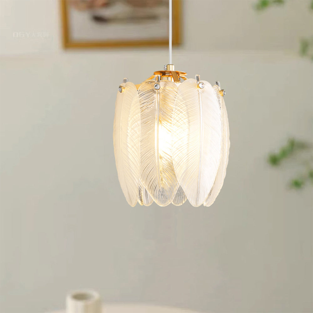French Style Feather Glass Pendant | Lighting | LED | glass | 110V-120V | Premium Lighting Solution