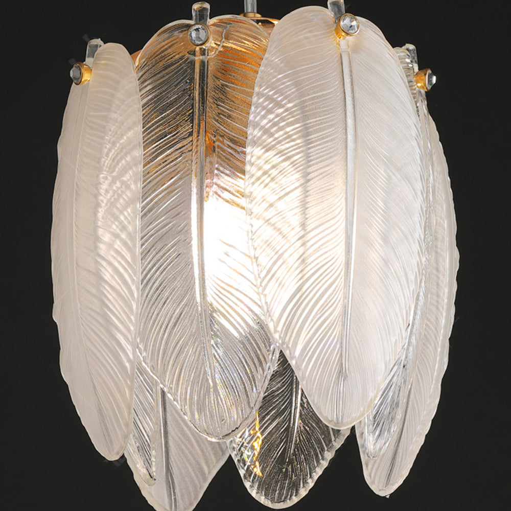 French Style Feather Glass Pendant | Lighting | LED | glass | 110V-120V | Premium Lighting Solution