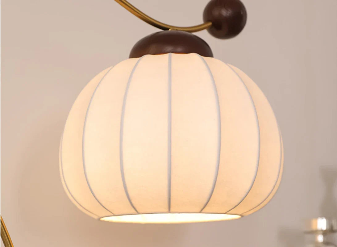 French Pumpkin Floor Lamp | Floor Lamp | aluminum/silk/wood | 240v | Stylish Floor Lighting