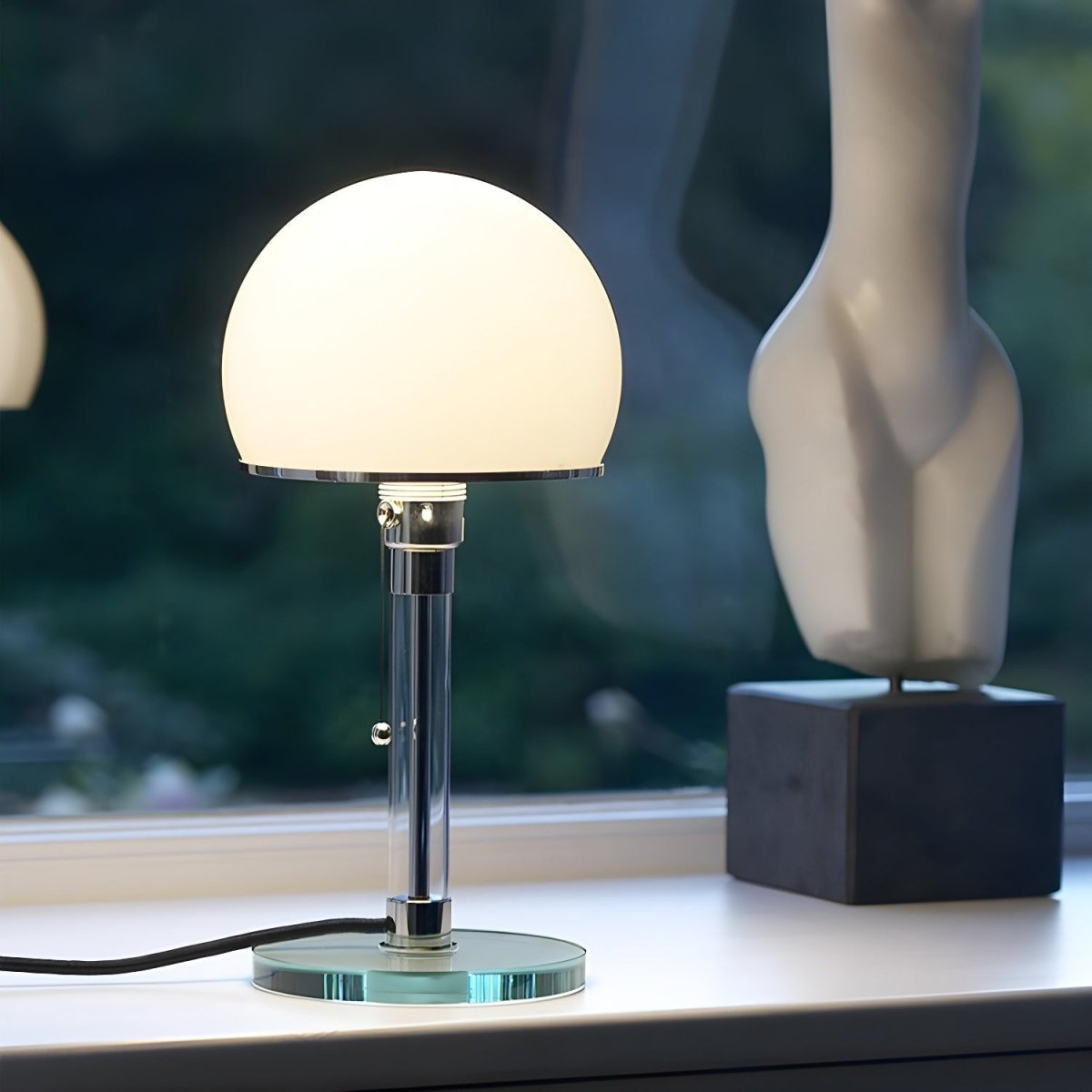 Luzora Glass Table Lamp Modern | Table Lamp | Glass/metal | 110-240V | Sleek Table Accent