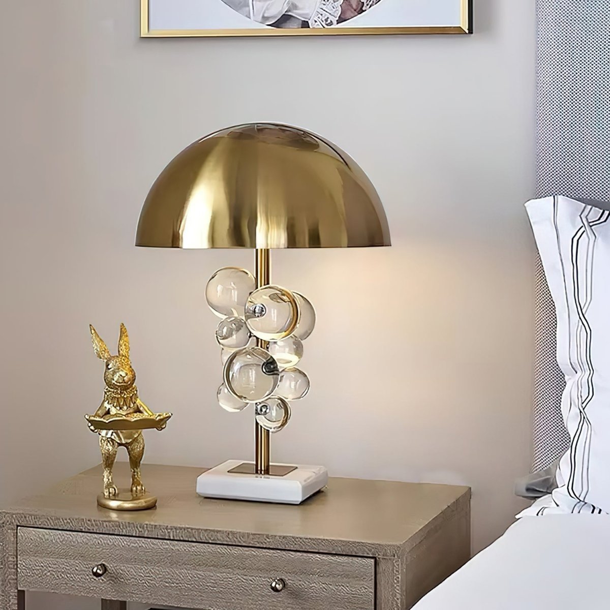 Modern Table Lamp Gold Glass | Table Lamp | glass/Metal | 110-240V | Sleek Table Accent