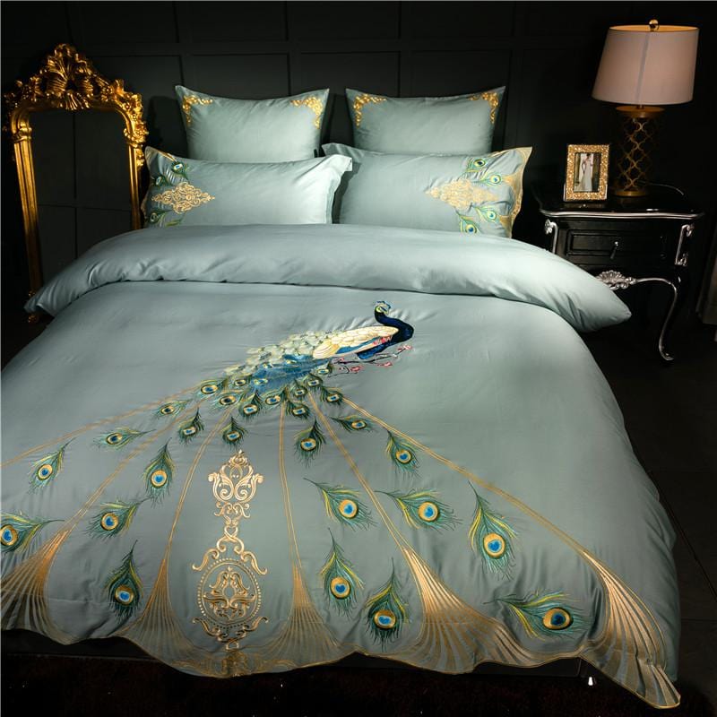 Peacock Rue Teal Duvet Cover Set (Egyptian | Duvet cover | cotton | Premium quality bedding for ultimate comfort